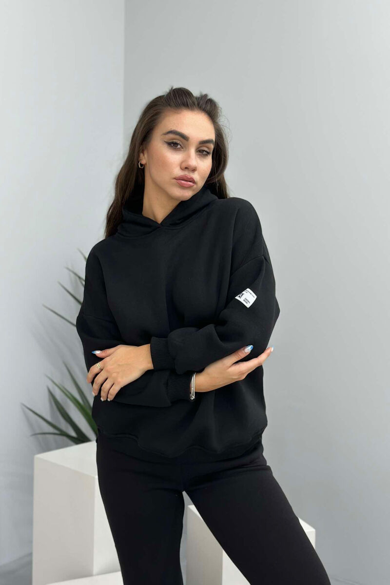 HOOD COTTON FLUFFY WOMAN SET BLACK/ E ZEZE - 5